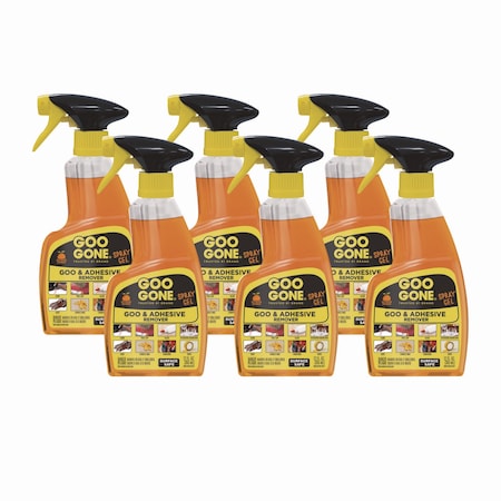 Goo Gone Spray Gel Cleaner, Citrus Scent, 12 oz Spray Bottle, PK6 2096